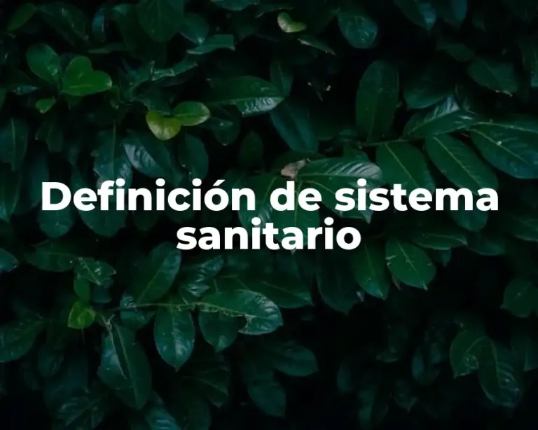 Definición de sistema sanitario
