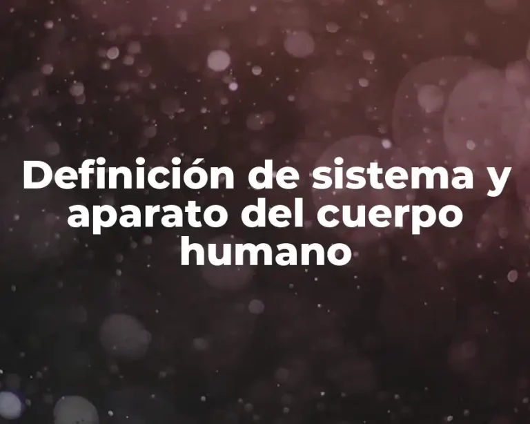 Definición de sistema y aparato del cuerpo humano