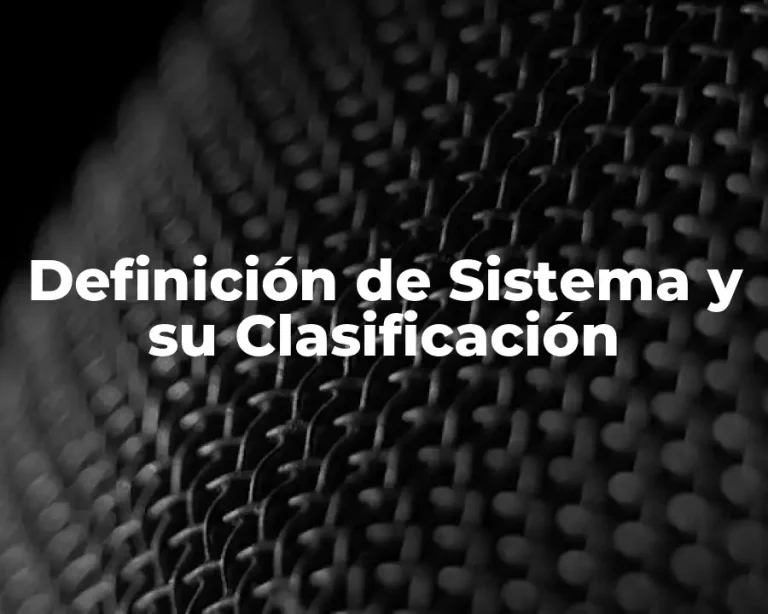 Definición de Sistema y su Clasificación