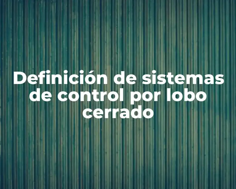 Definición de sistemas de control por lobo cerrado