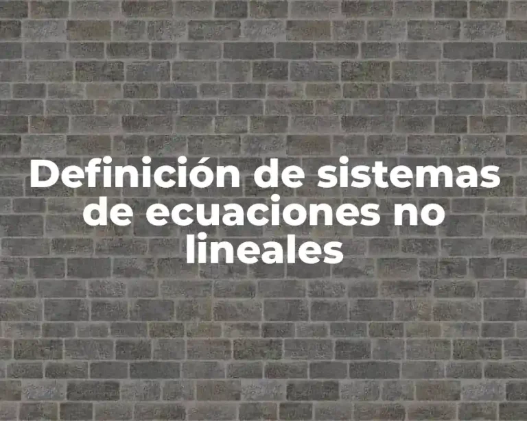 Definición de sistemas de ecuaciones no lineales