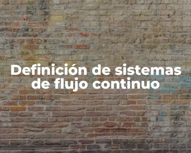 Definición de sistemas de flujo continuo
