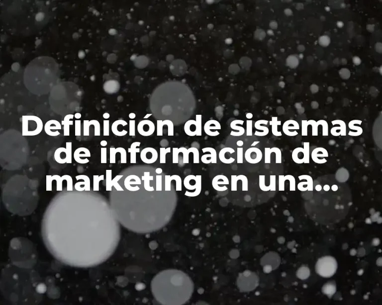 Definición de sistemas de información de marketing en una empresa