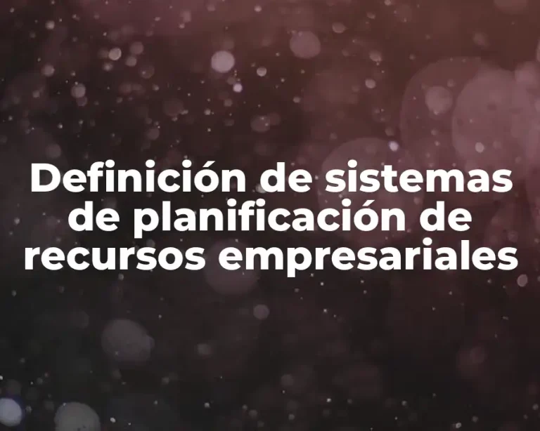 Definición de sistemas de planificación de recursos empresariales