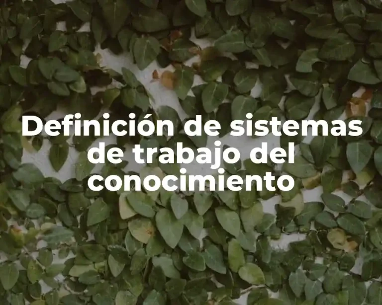 Definición de sistemas de trabajo del conocimiento