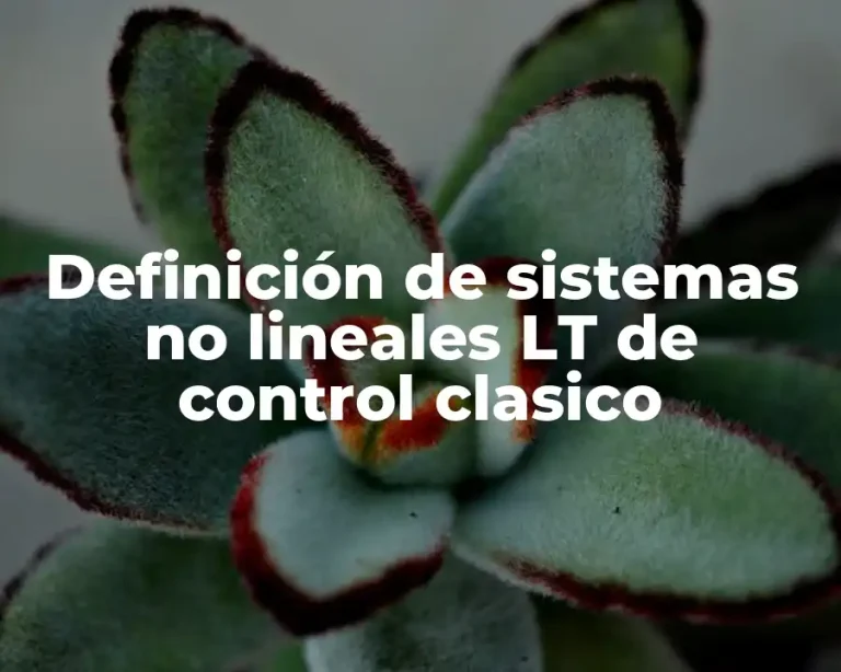 Definición de sistemas no lineales LT de control clasico