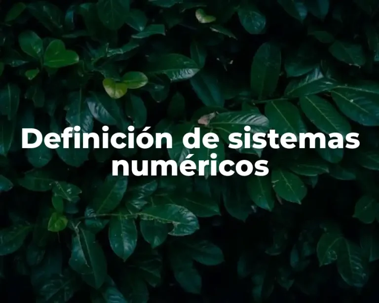 Definición de sistemas numéricos