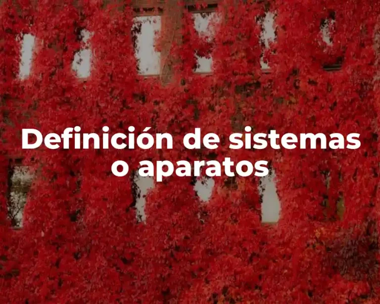 Definición de sistemas o aparatos