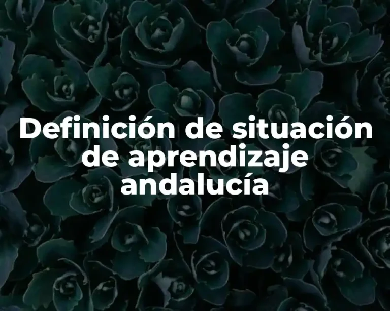 Definición de situación de aprendizaje andalucía