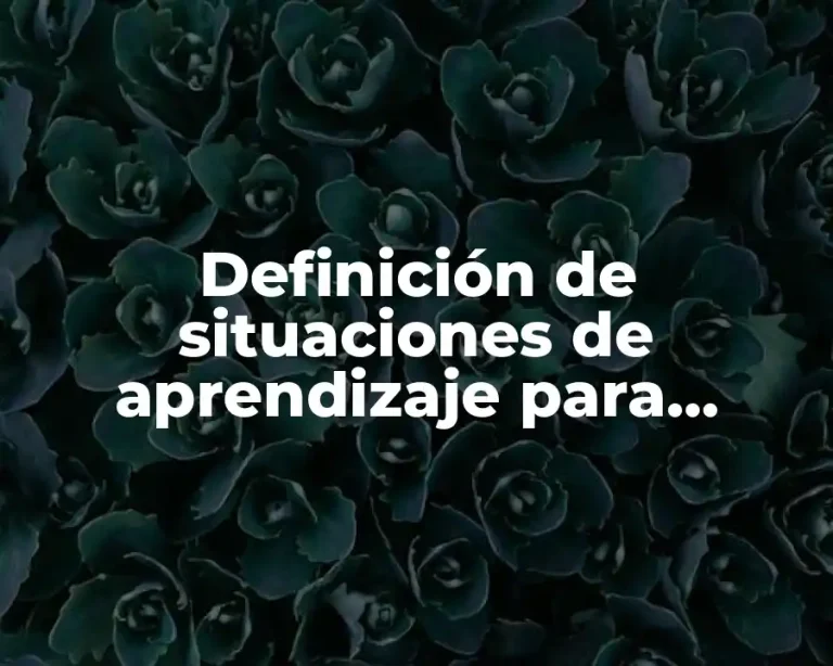 Definición de situaciones de aprendizaje para secundaria