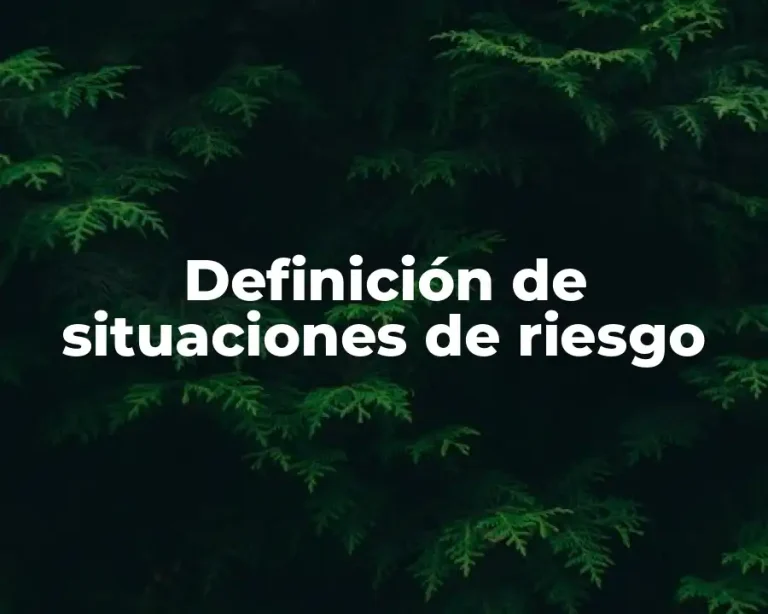 Definición de situaciones de riesgo