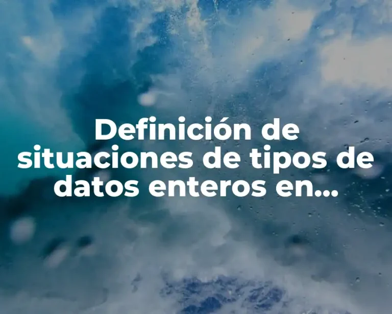 Definición de situaciones de tipos de datos enteros en programación