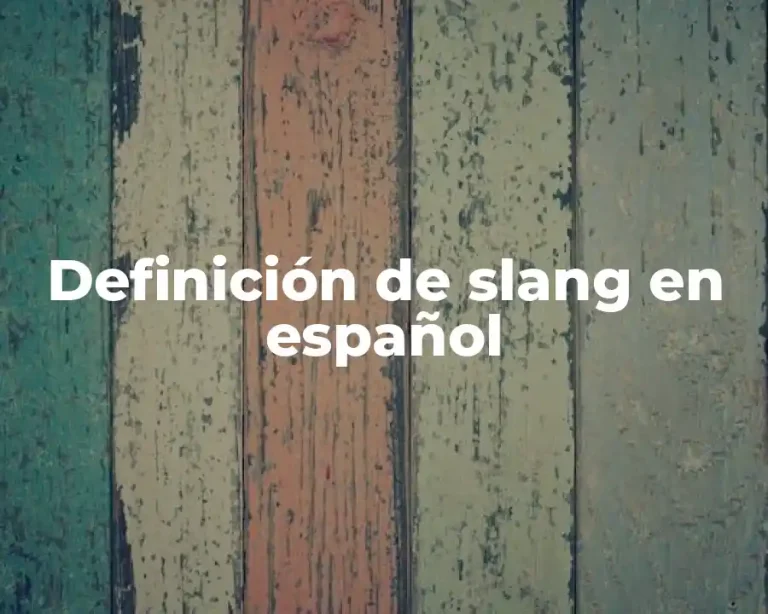 Definición de slang en español