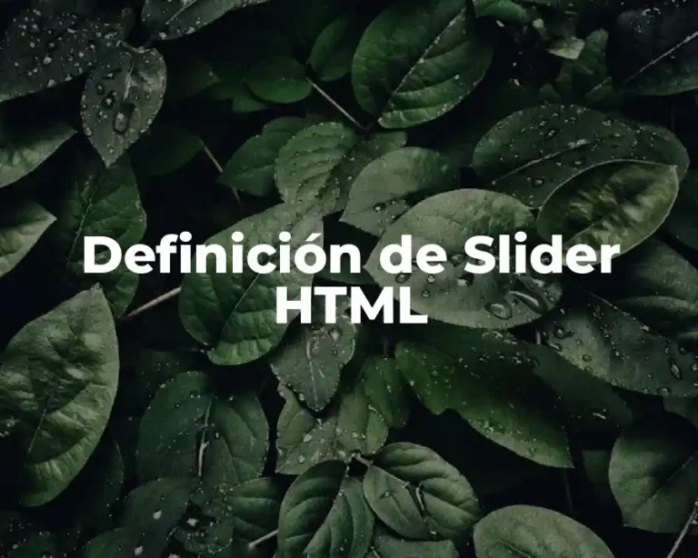 Definición de Slider HTML