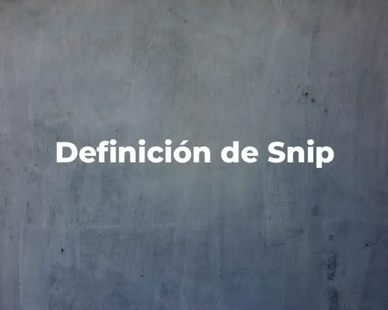 Definición de Snip