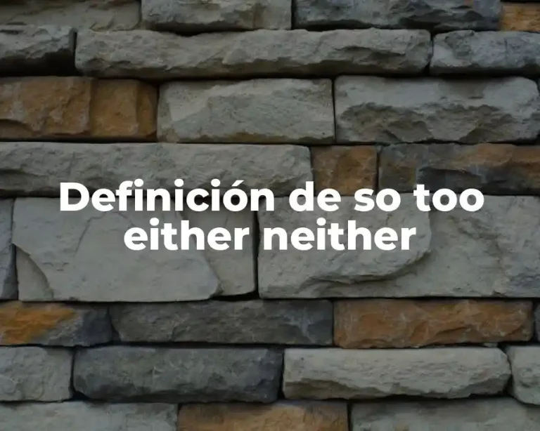 Definición de so too either neither