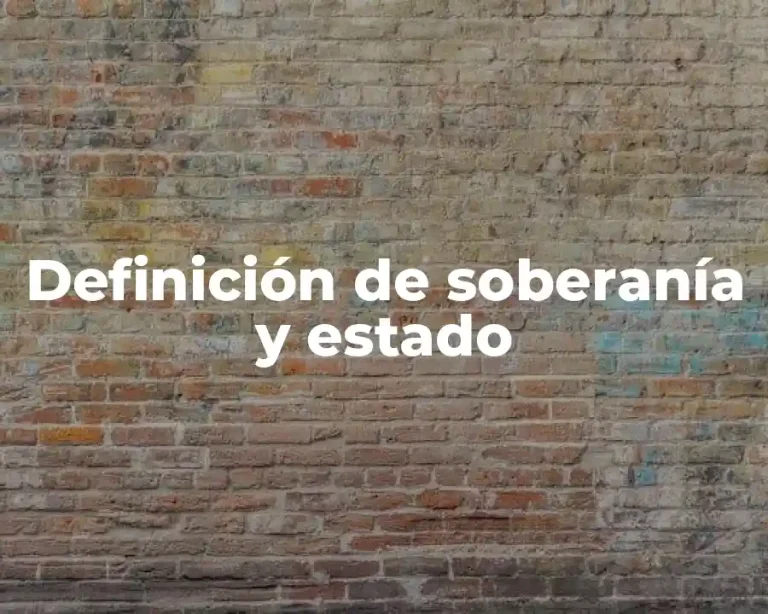 Definición de soberanía y estado