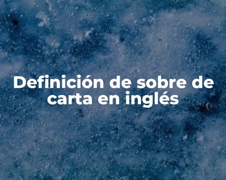 Definición de sobre de carta en inglés