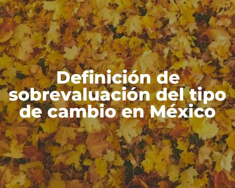 Definición de sobrevaluación del tipo de cambio en México