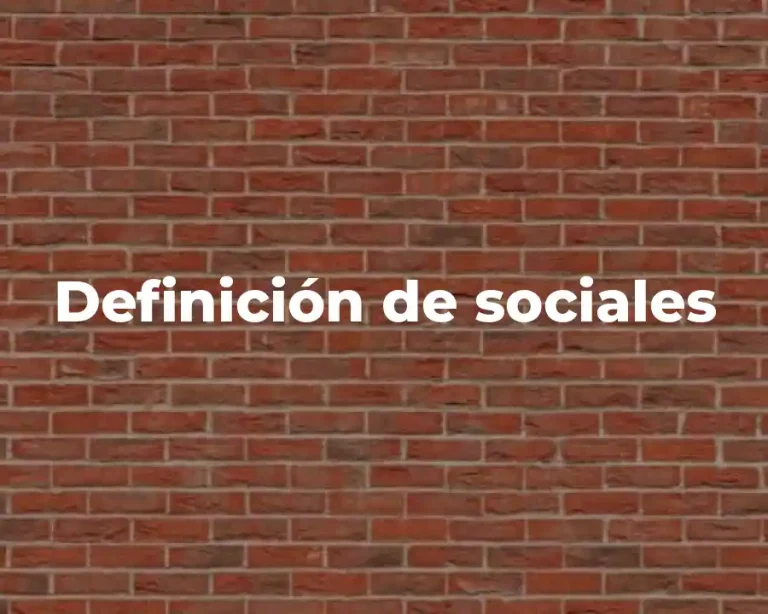 Definición de sociales