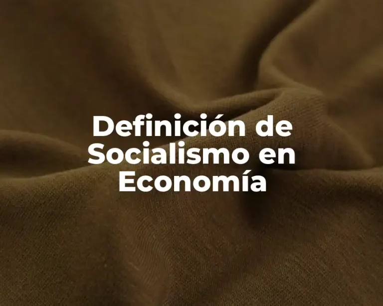 Definición de Socialismo en Economía