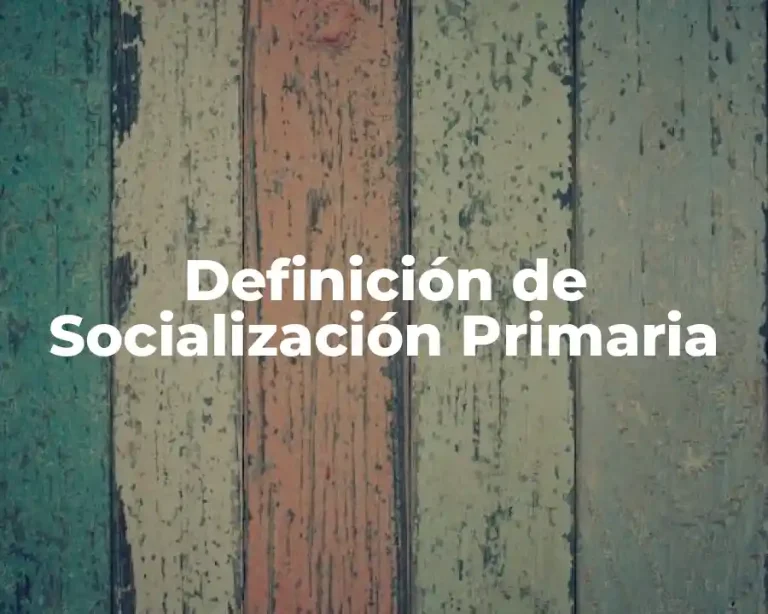 Definición de Socialización Primaria