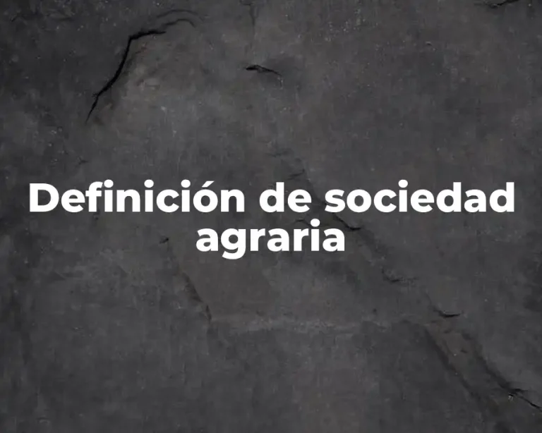 Definición de sociedad agraria