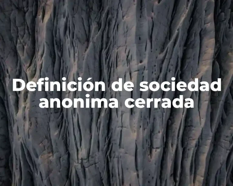 Definición de sociedad anonima cerrada