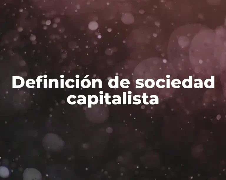 Definición de sociedad capitalista