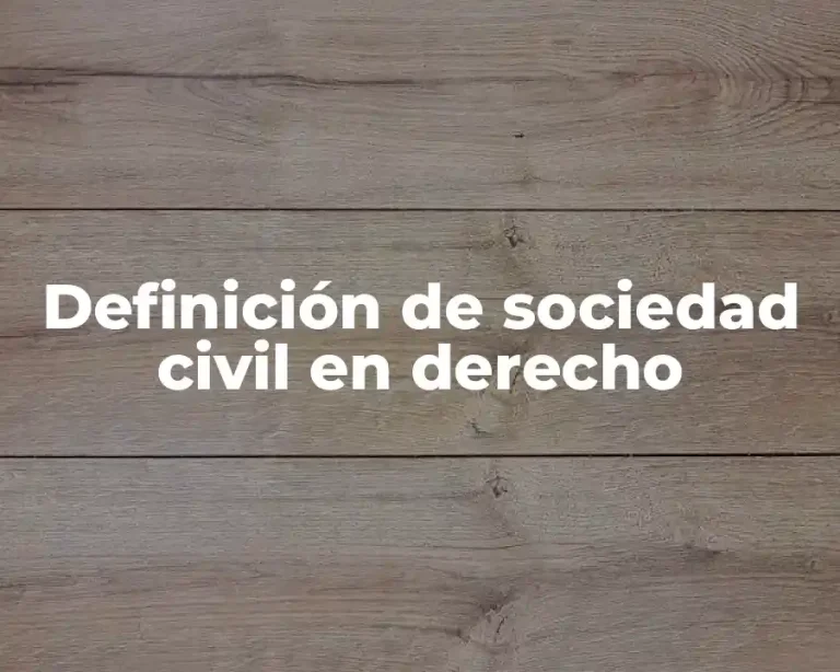 Definición de sociedad civil en derecho