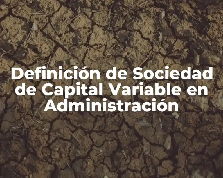 Definición de Sociedad de Capital Variable en Administración