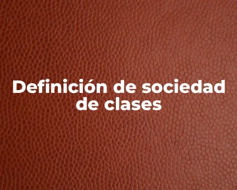 Definición de sociedad de clases