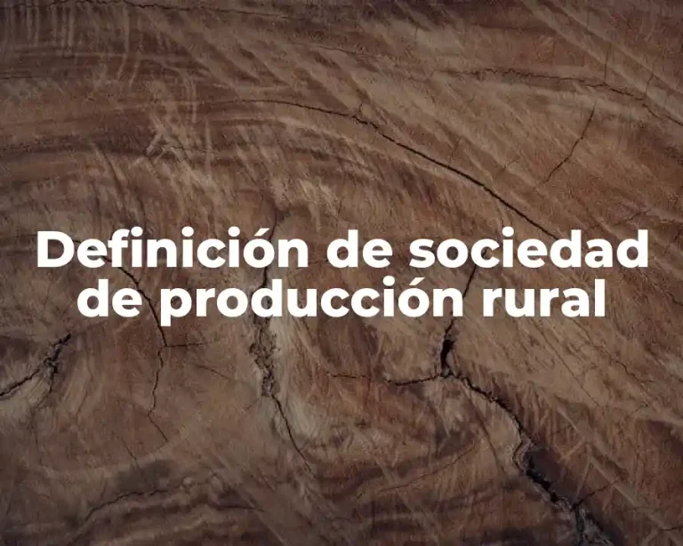 Definición de sociedad de producción rural
