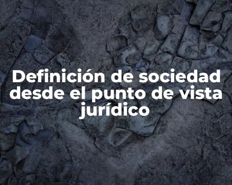 Definición de sociedad desde el punto de vista jurídico
