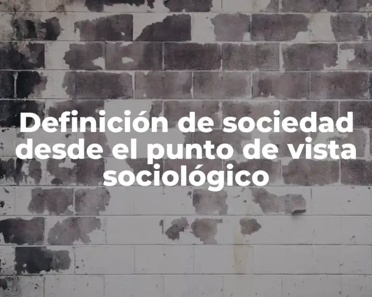 Definición de sociedad desde el punto de vista sociológico
