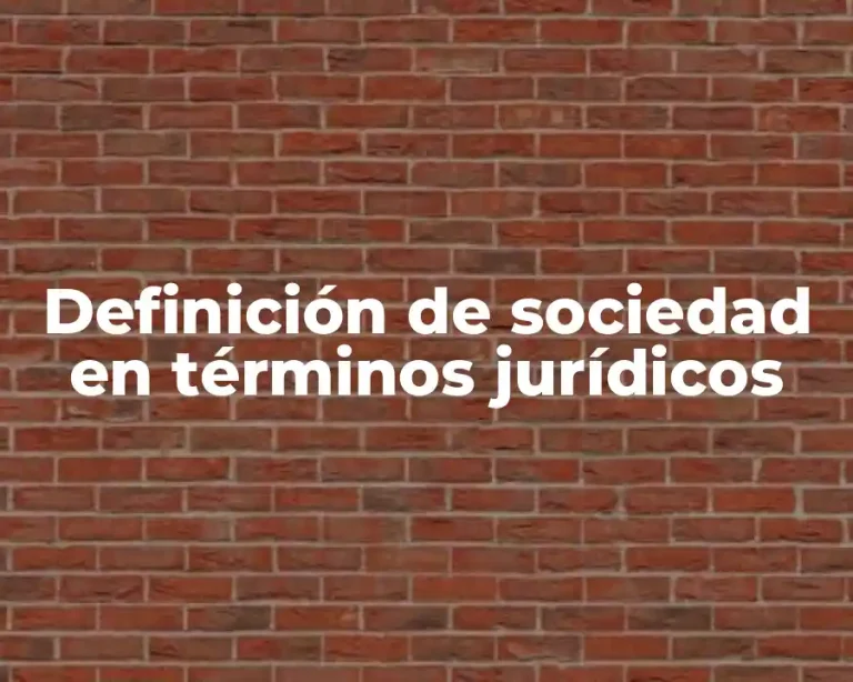 Definición de sociedad en términos jurídicos