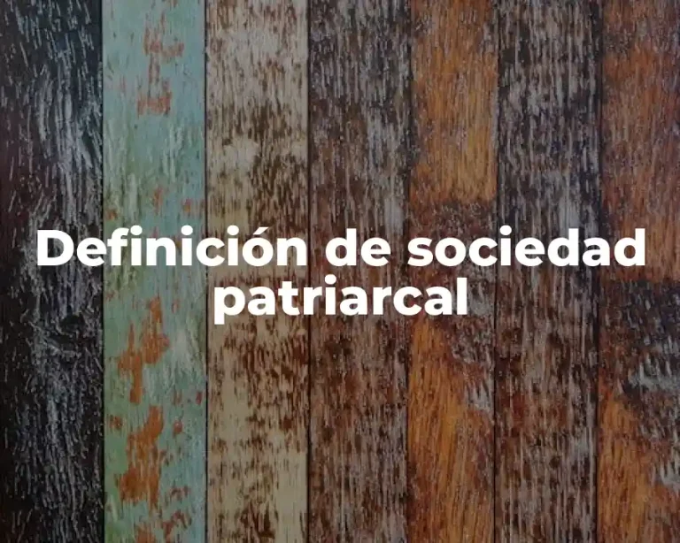 Definición de sociedad patriarcal
