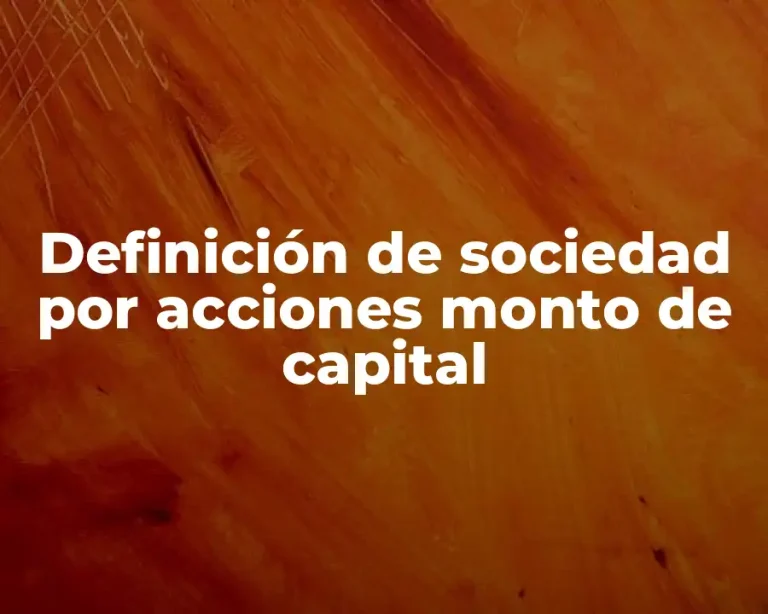 Definición de sociedad por acciones monto de capital
