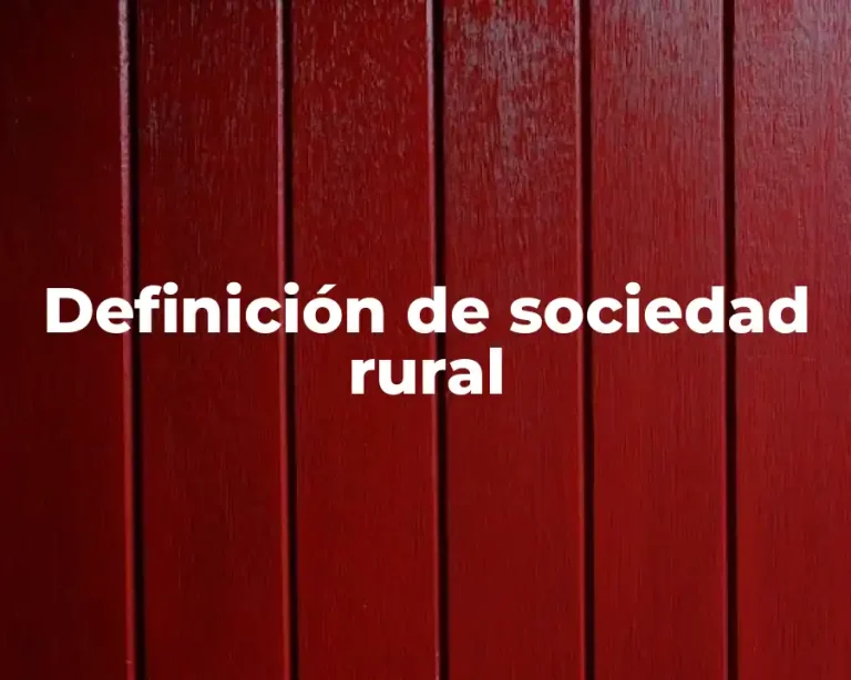 Definición de sociedad rural