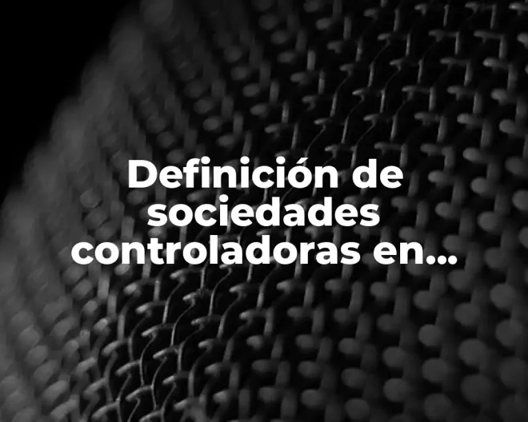 Definición de sociedades controladoras en México