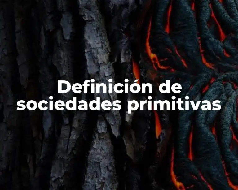 Definición de sociedades primitivas