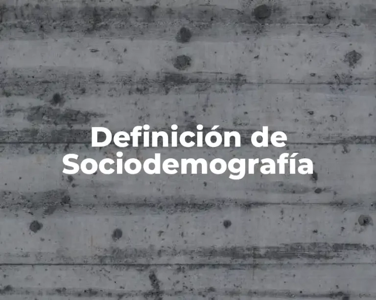 Definición de Sociodemografía