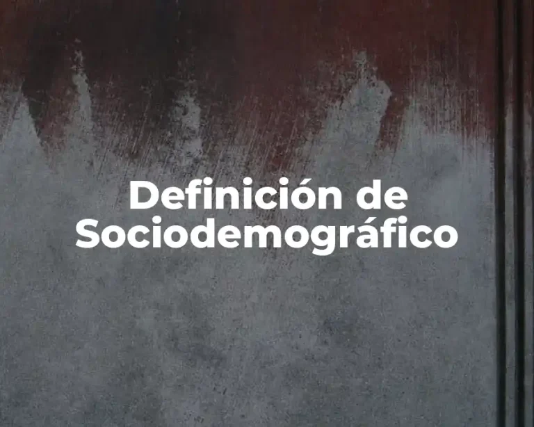 Definición de Sociodemográfico