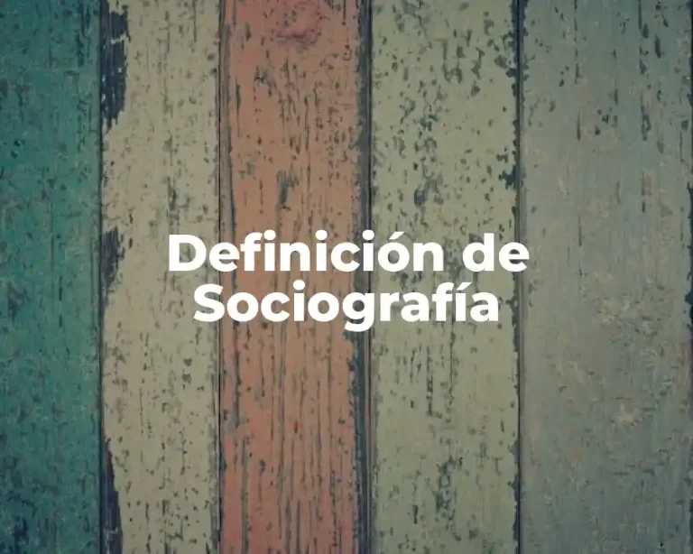 Definición de Sociografía