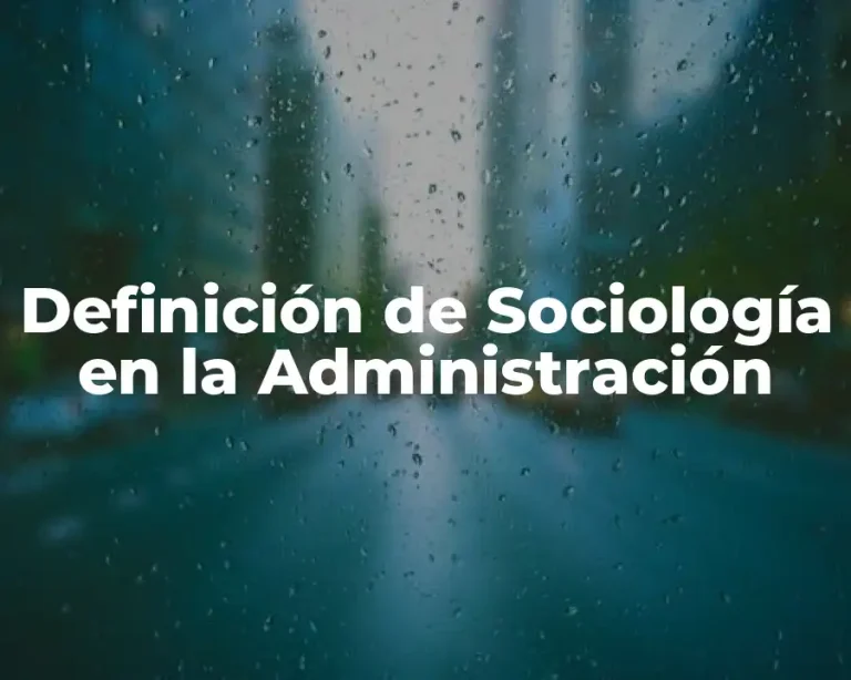 Definición de Sociología en la Administración