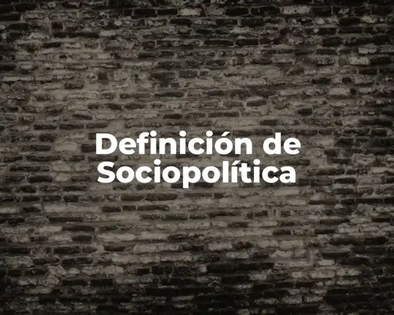 Definición de Sociopolítica
