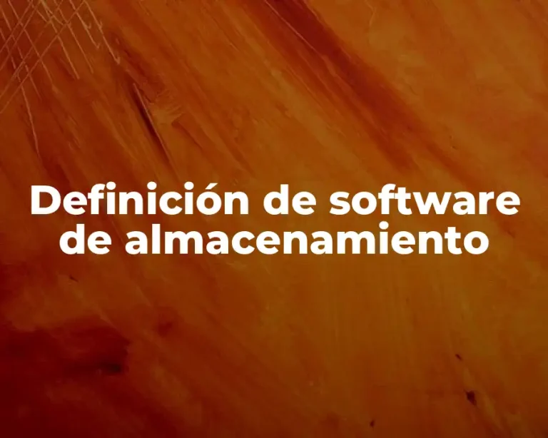 Definición de software de almacenamiento