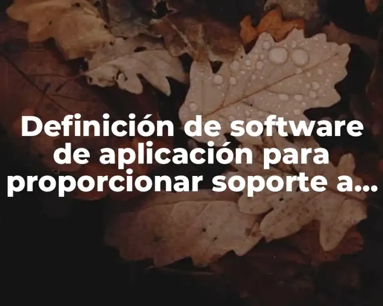 Definición de software de aplicación para proporcionar soporte a distancia