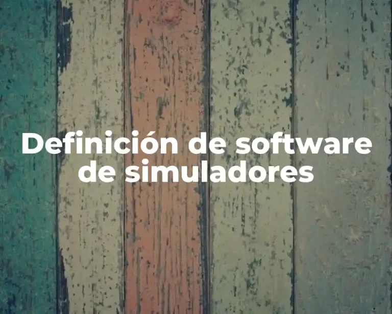Definición de software de simuladores