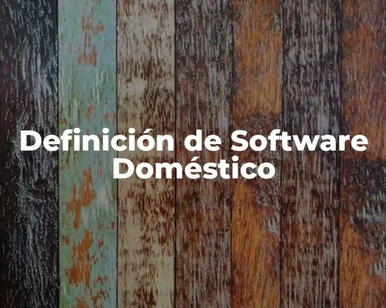 Definición de Software Doméstico